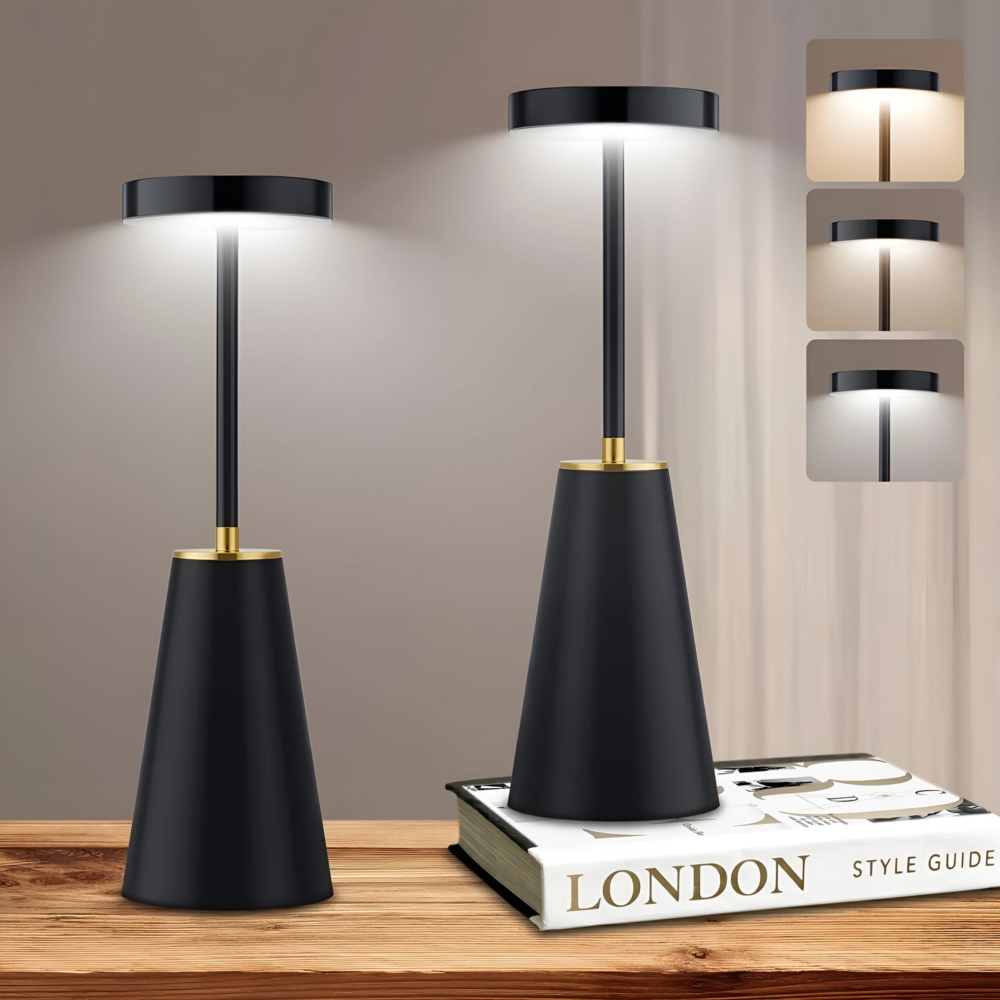 Lámpara Elegante | Lámpara de Mesa Recargable Sin Cables