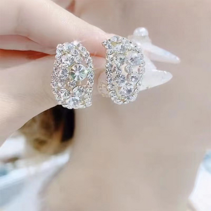 Orecchini a cerchio in lega sterling con diamanti per la Festa della Mamma