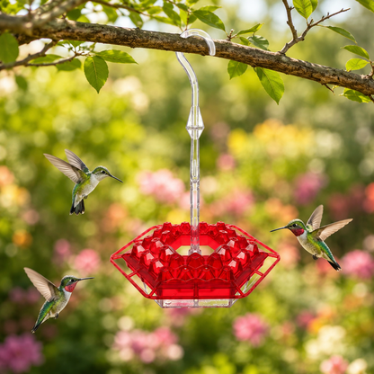 Kolibri-Futterspender mit Bienenschutz, Gartendekoration für den Außenbereich