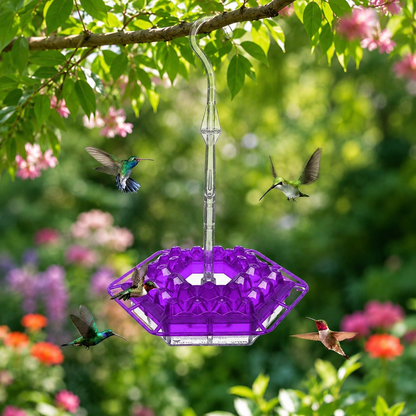 Kolibri-Futterspender mit Bienenschutz, Gartendekoration für den Außenbereich