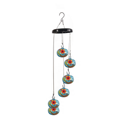 Campana de viento para jardín con comedero para colibríes