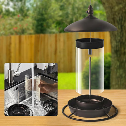 Metal Bird Feeder 360 Degree Perch Easy Refilling Cleaning
