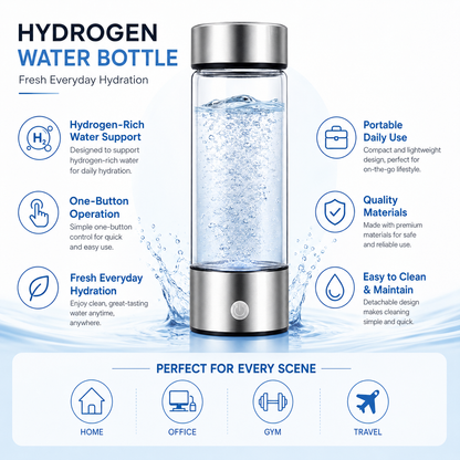 Hydrogen Water Bottle Portable Infused Hydration Maker
