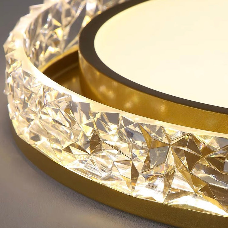 Crystal Halo LED-Deckenleuchte | Fernbedienbar dimmbare Aufbaumontage