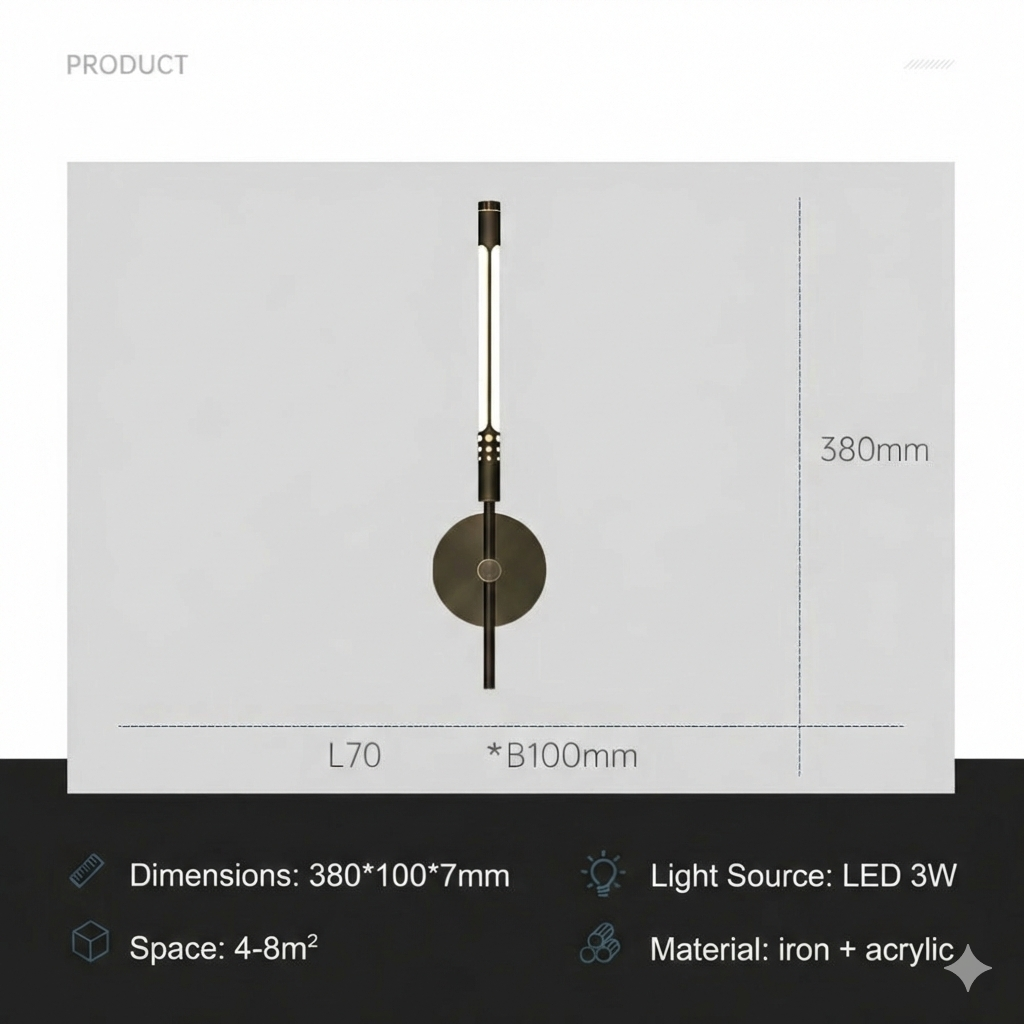 Væglampe LED Moderne Metal Akryl Indendørs Væglampe