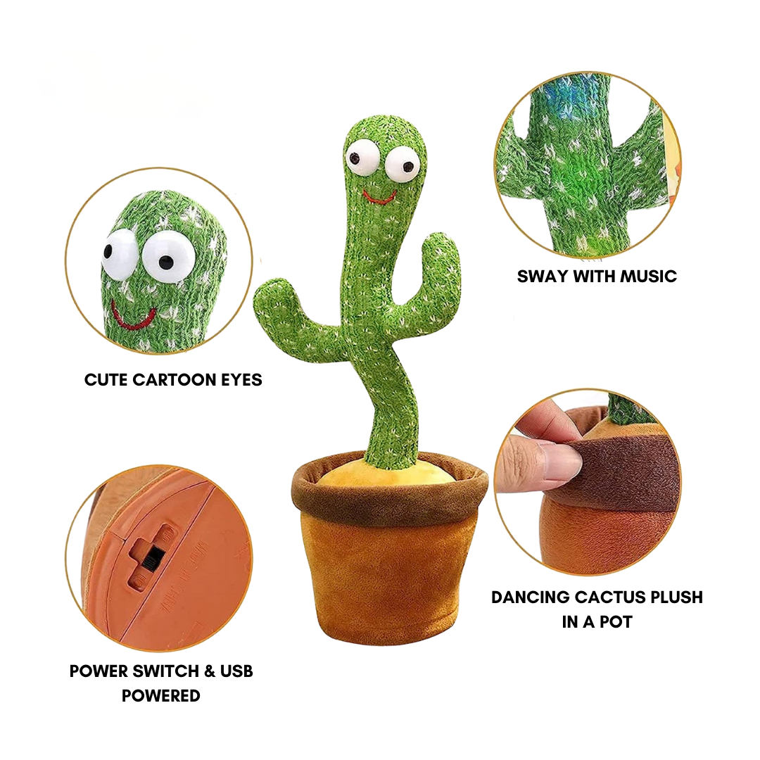 Juguete interactivo de cactus bailarín que habla y canta de peluche