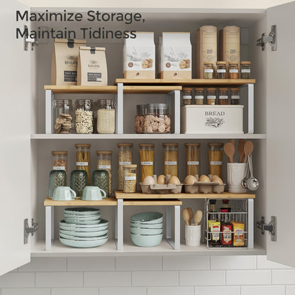 Organizzatore da scaffale impilabile in metallo per armadietti della cucina