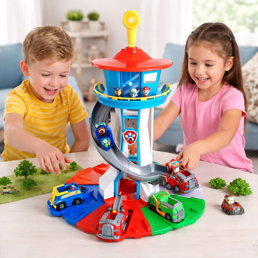 Kids Toys Car Playset Slide Tower Track Toy Vehicles