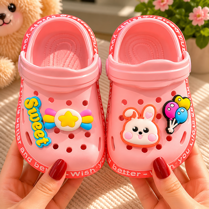 Zoccoli per bambini con cartone animato, sandali da giardino slip-on, scarpe per bambini piccoli
