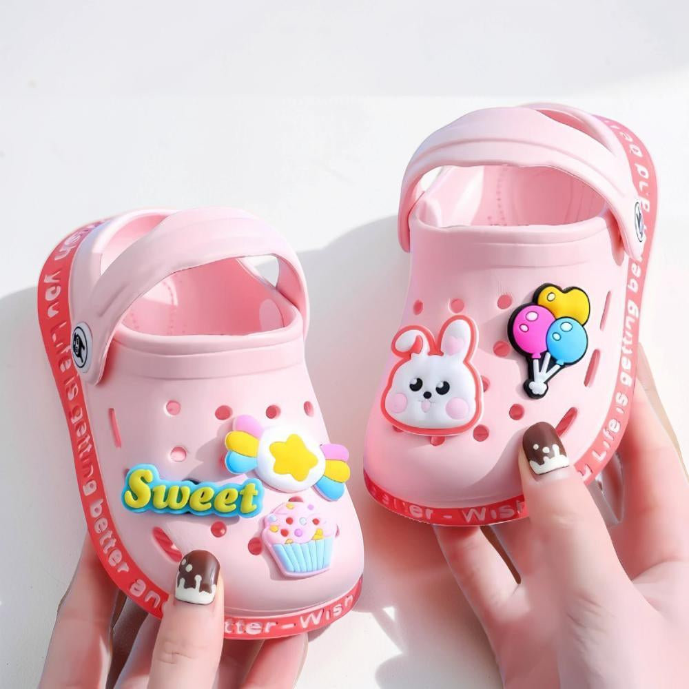 Zoccoli per bambini con cartone animato, sandali da giardino slip-on, scarpe per bambini piccoli