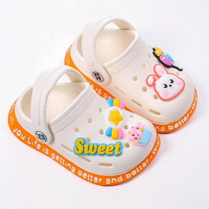 Zoccoli per bambini con cartone animato, sandali da giardino slip-on, scarpe per bambini piccoli