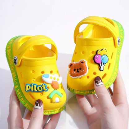 Zoccoli per bambini con cartone animato, sandali da giardino slip-on, scarpe per bambini piccoli