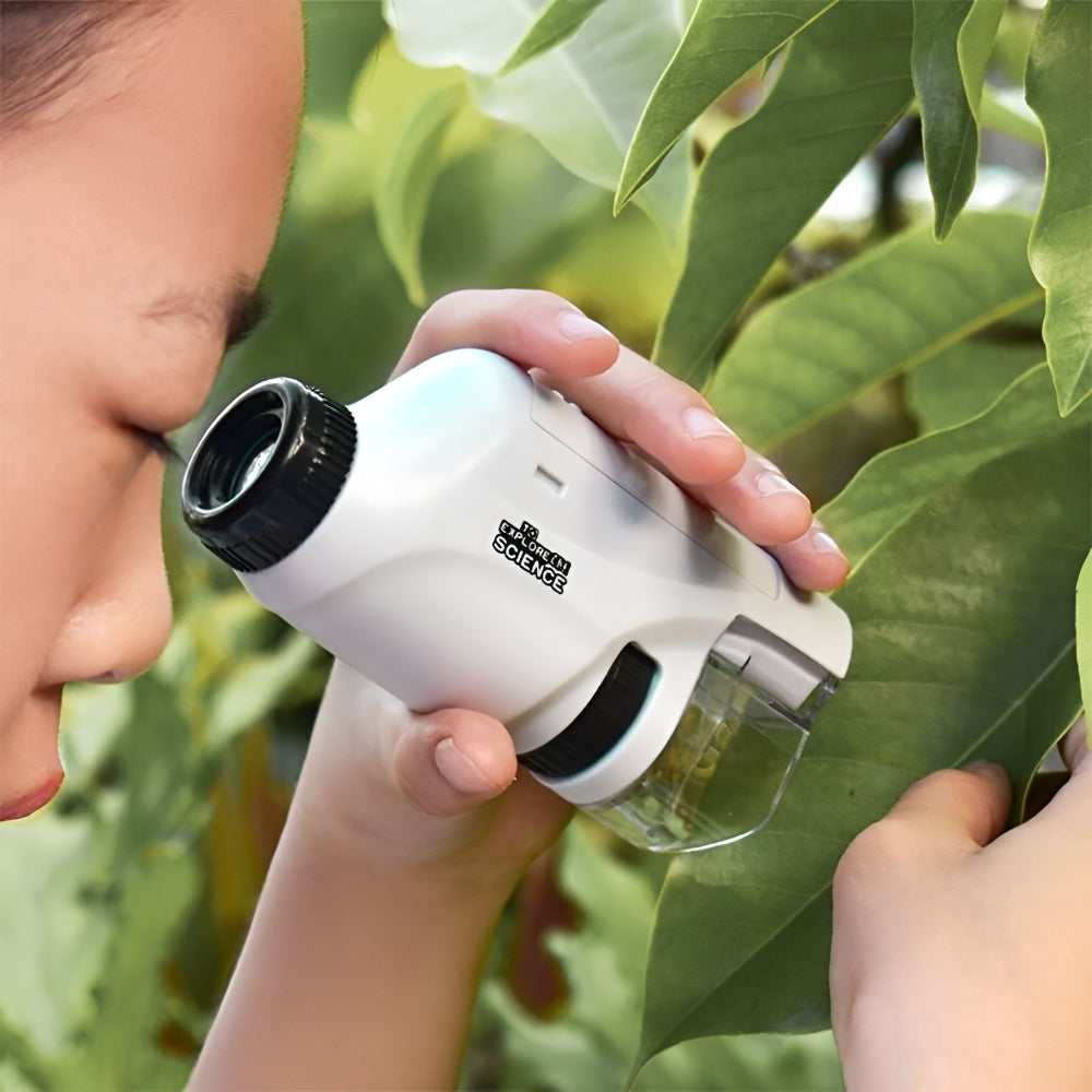 Microscopio Portatile per Bambini Tascabile Manuale Compatibile con App