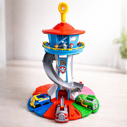 Torre Scivolo con Pista da Corsa per Macchinine dei Bambini