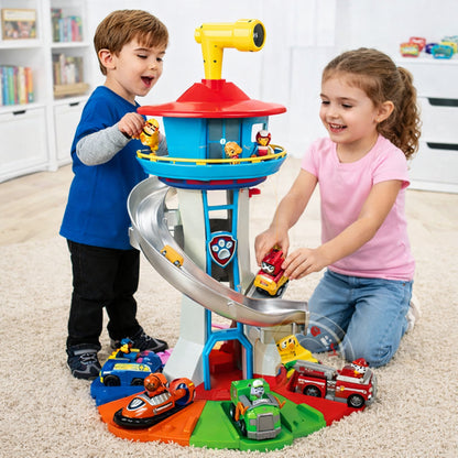 Torre Scivolo con Pista da Corsa per Macchinine dei Bambini