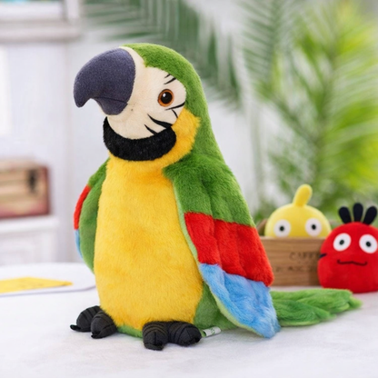 Brinquedo Papagaio Falante Peluche Interativo para Aprendizagem Infantil Repetição de Voz