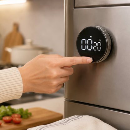 Temporizador de cocina digital con cuenta regresiva y reloj magnético