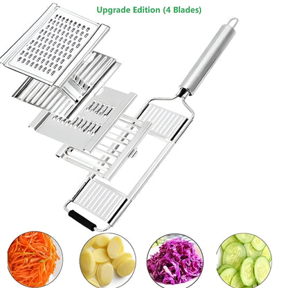Fatiador de Legumes para Cozinha Mandolina de Aço Inoxidável Conjunto de Cortadores