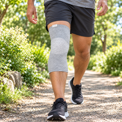 Fascia compressiva per ginocchio in bambù, tutore flessibile