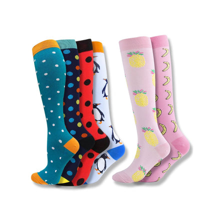 Calcetines de compresión para mujer hasta la rodilla, soporte para viajes y deporte