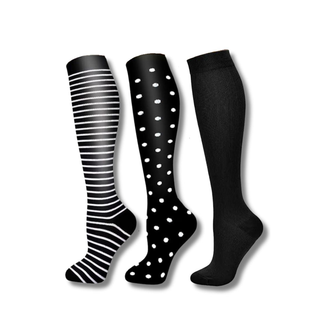 Calcetines de compresión para mujer hasta la rodilla, soporte para viajes y deporte