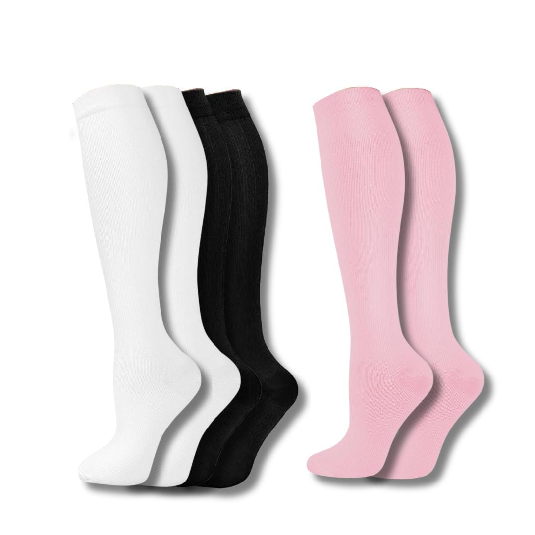 Calcetines de compresión para mujer hasta la rodilla, soporte para viajes y deporte