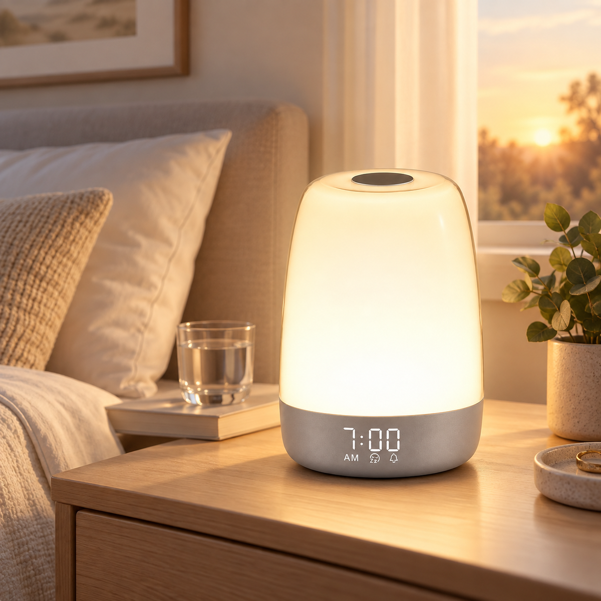 Genopladelig alarmlydlampe med dæmpbart LED-lys