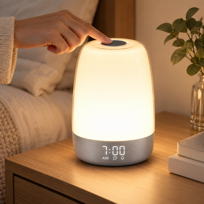 Genopladelig alarmlydlampe med dæmpbart LED-lys