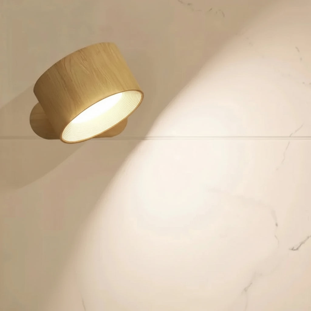 Lampada da parete senza fili a LED rotante per notte