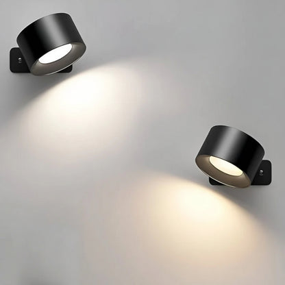 Lampada da parete senza fili a LED rotante per notte