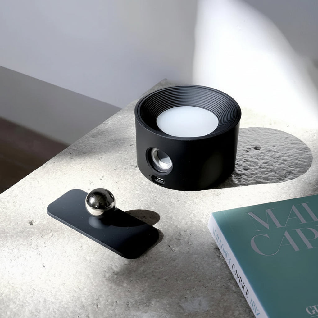Lampada da parete senza fili a LED rotante per notte