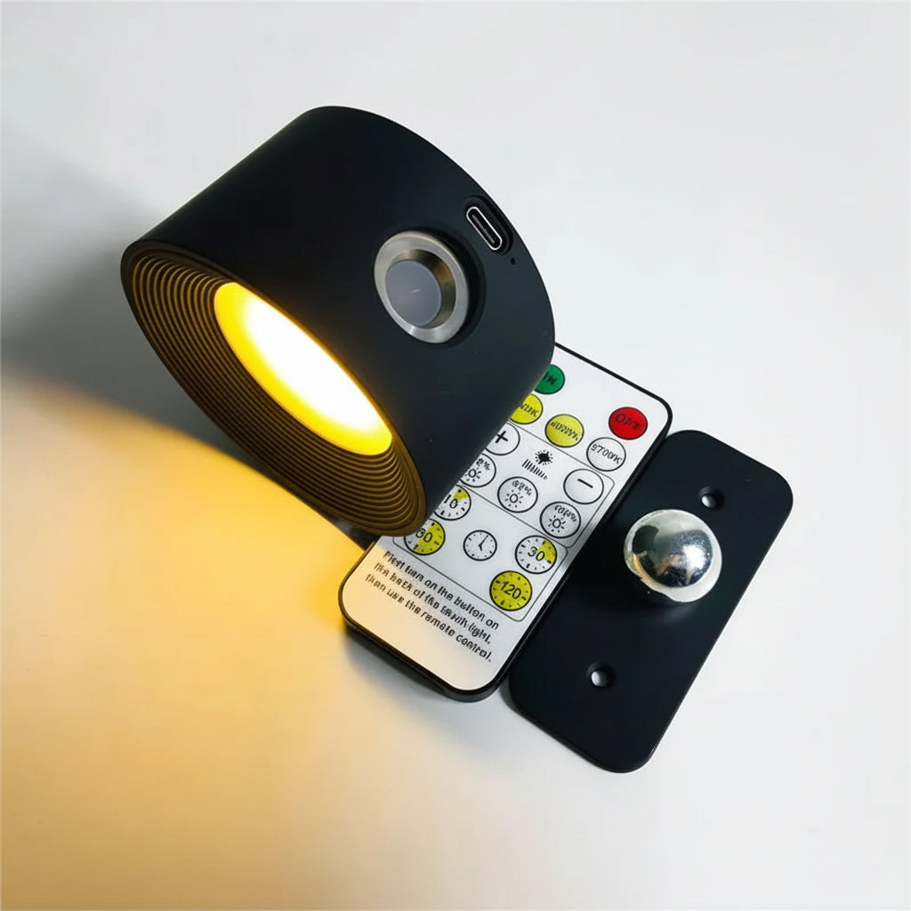Lampada da parete senza fili a LED rotante per notte