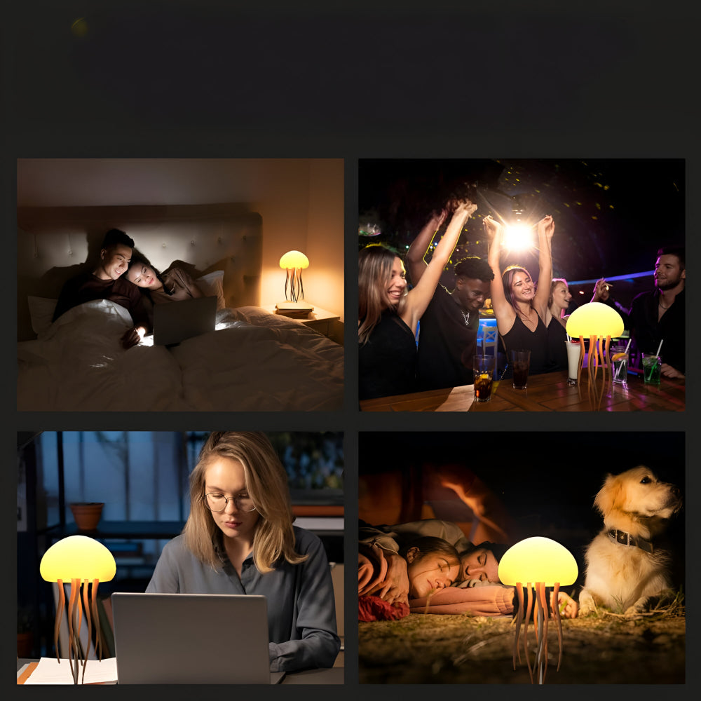 Lampada a LED Luce d'Ambiente per Atmosfera Luce Notturna a Forma di Medusa Decorazione