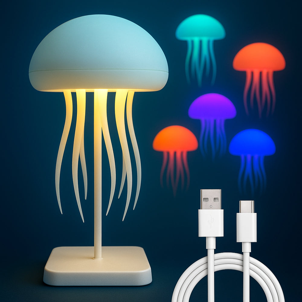 Lampada a LED Luce d'Ambiente per Atmosfera Luce Notturna a Forma di Medusa Decorazione