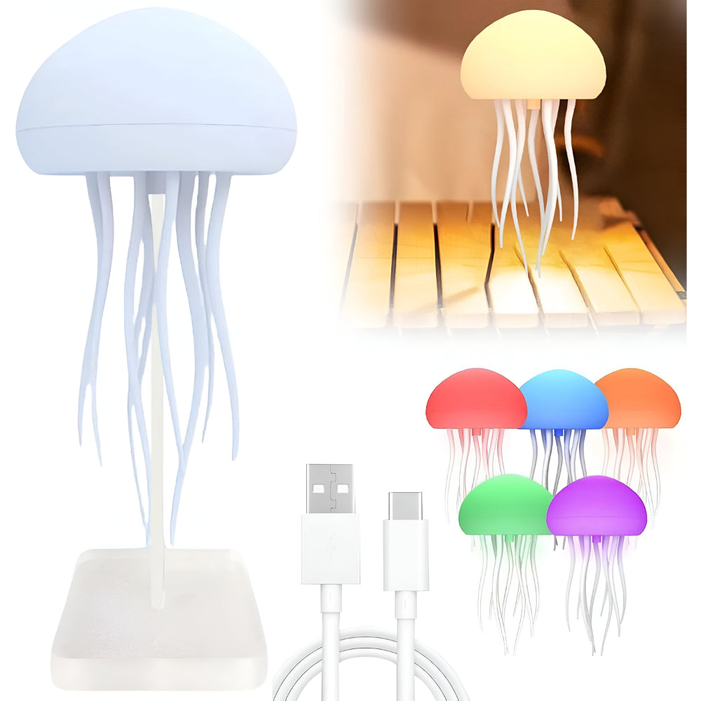 Lampada a LED Luce d'Ambiente per Atmosfera Luce Notturna a Forma di Medusa Decorazione