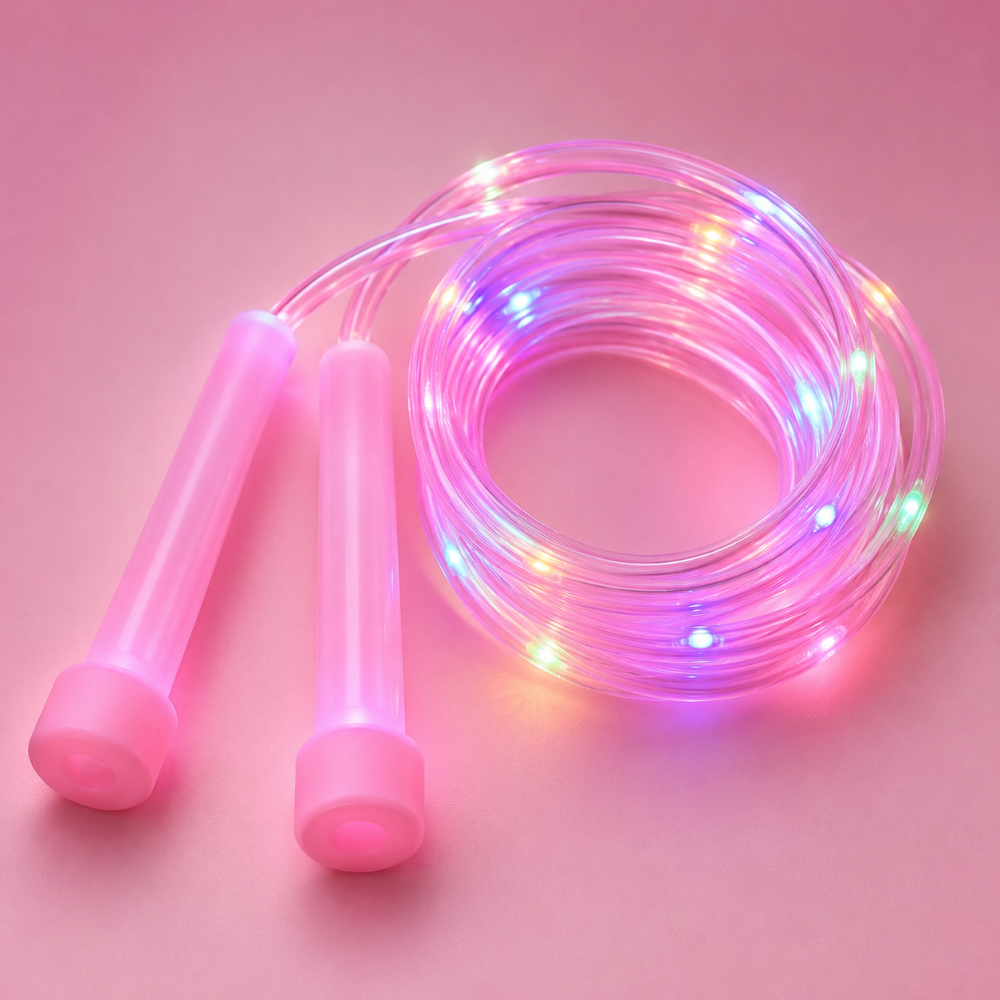 Corda de Saltar Ajustável com Luzes LED para Atividade Divertida de Fitness