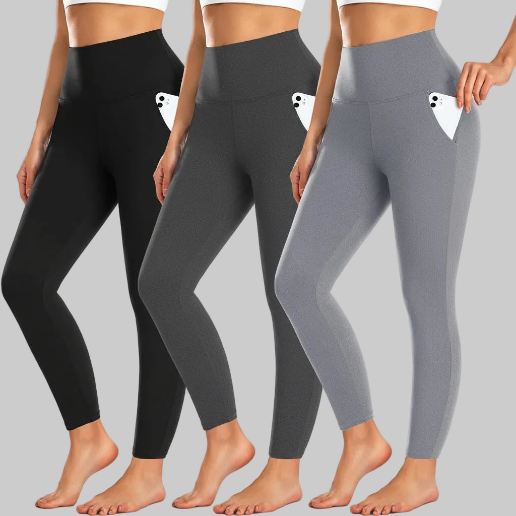 Leggings a vita alta con tasche pantaloni da allenamento invernali
