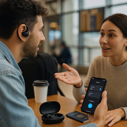 Auricolari traduttori linguistici Dispositivo vocale Bluetooth in tempo reale