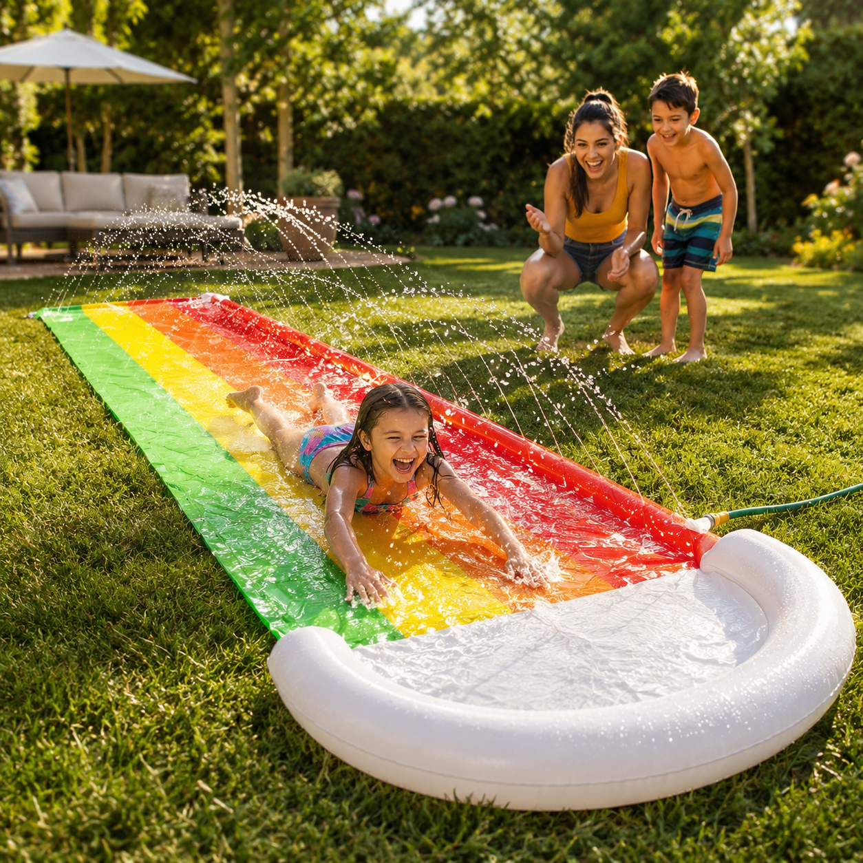 Large Inflatable Water Slide Outdoor Racing Climb Splash