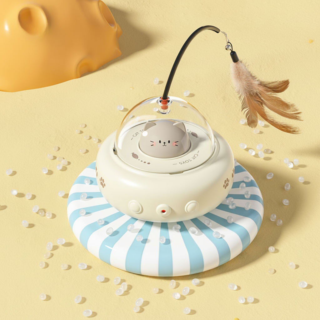 Jucarie Pisici Laser Automata Interactiva Pene Plastic