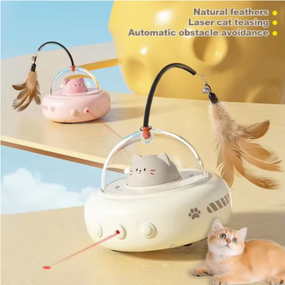 Jucarie Pisici Laser Automata Interactiva Pene Plastic
