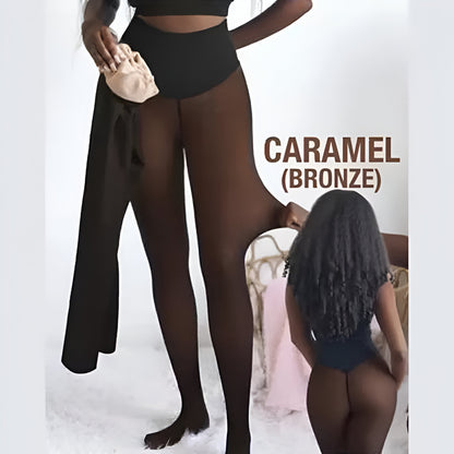 Leggings termici a effetto trasparente, foderati per l'inverno