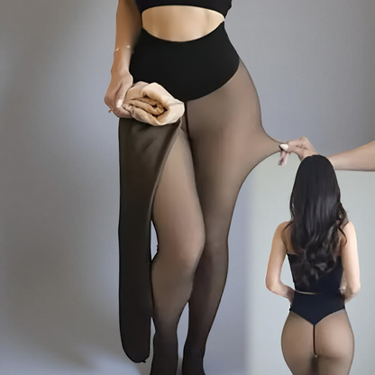 Leggings termici a effetto trasparente, foderati per l'inverno