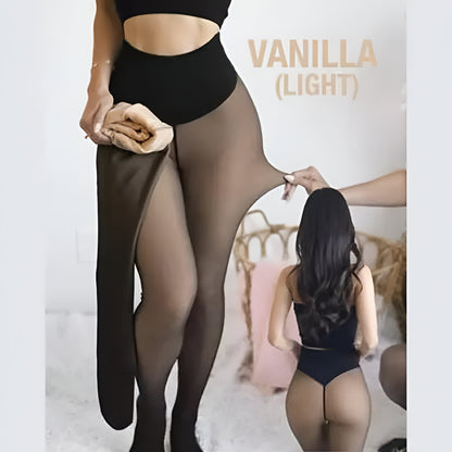Leggings termici a effetto trasparente, foderati per l'inverno