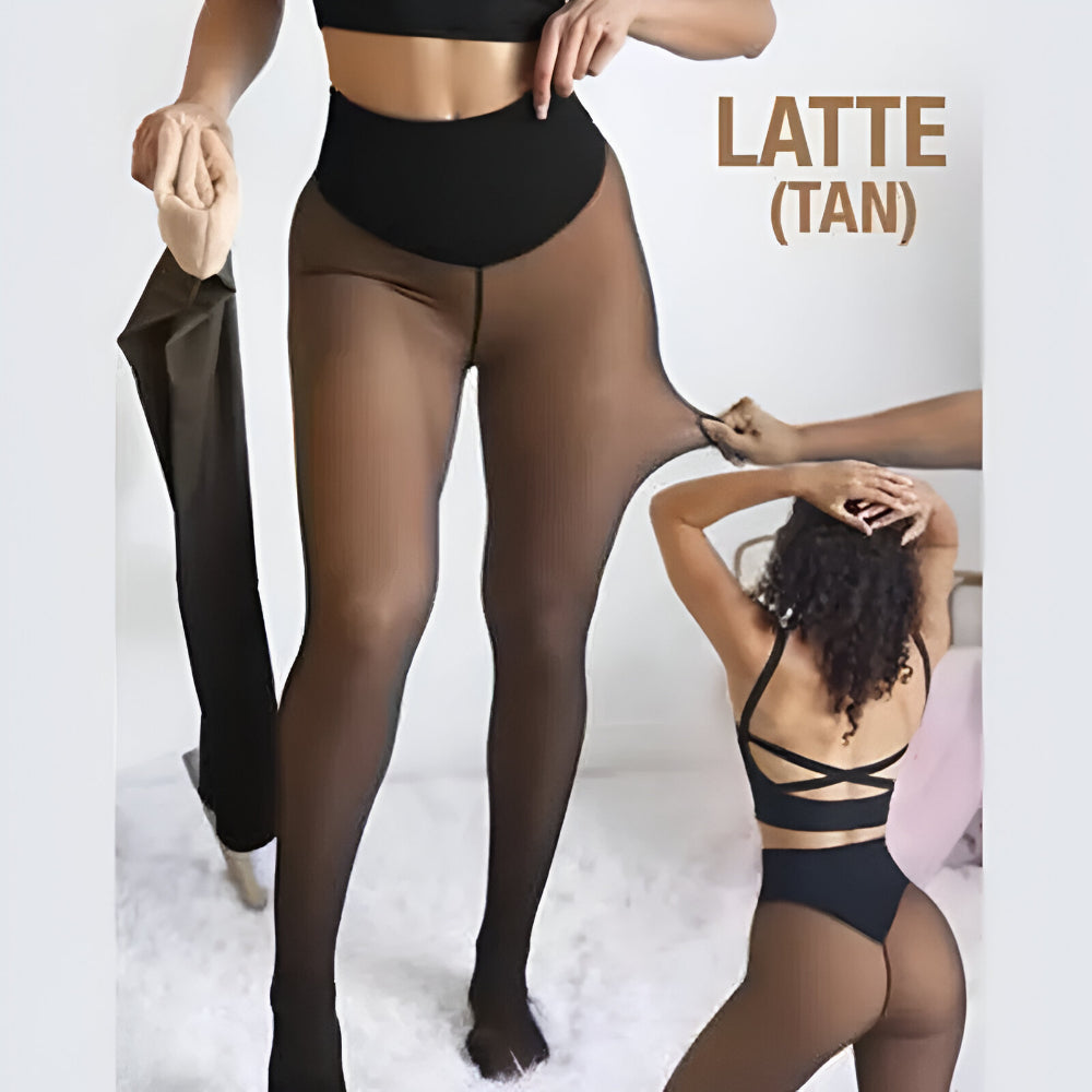 Leggings termici a effetto trasparente, foderati per l'inverno