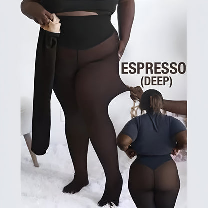 Leggings termici a effetto trasparente, foderati per l'inverno