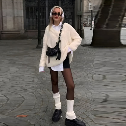Leggings termici a effetto trasparente, foderati per l'inverno