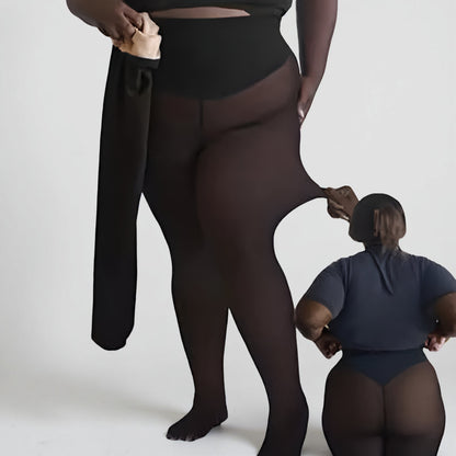 Leggings termici a effetto trasparente, foderati per l'inverno