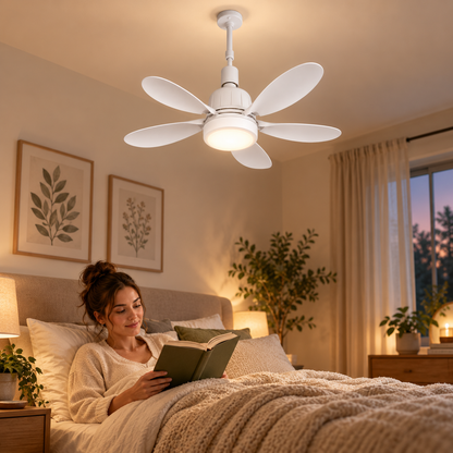 Loftfatningsventilator Loftventilator med lys Fjernbetjening Energibesparende