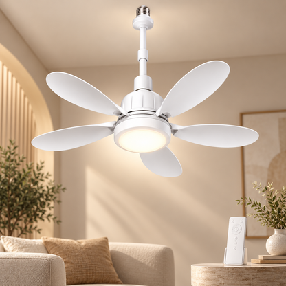 Loftfatningsventilator Loftventilator med lys Fjernbetjening Energibesparende